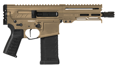 CMMG 54AA847-CT Dissent  5.7x28mm 32+1 6.50", Coyote Tan Cerakote Rec, OEM Grip, Picatinny Buffer Adapter