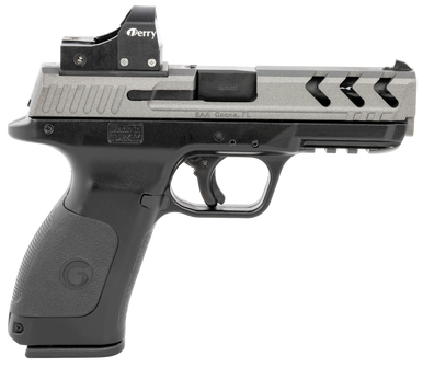 Girsan 390135 MC28 SA 9mm Luger 4.25" 17+1 Black Finish Frame with Serrated Matte Gray Steel with Optic Cut Slide, Interchangeable Backstrap Grip & Picatinny Rail Includes Red Dot