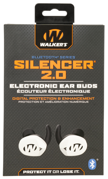 Walkers Game Ear Silencer 2.0, Wlkr Gwp-slcr2-bt-wht  Silencer Bt 2.0 White