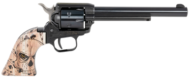 Heritage Mfg RR22B6DMH Rough Rider Dead Man's Hand 22 LR 6 Shot, 6.50" Black Steel Barrel, Black Zinc Alloy Frame, Black Cylinder, Dead Man's Hand Ivory Grip, Hammer/Thumb Safety, Exposed Hammer