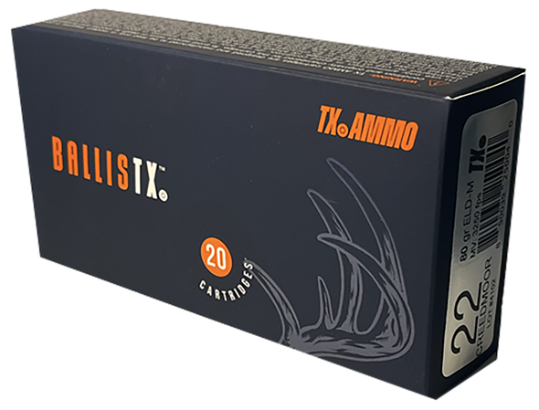 Texas Ammo Inc Ballistx, Txammo Rtxa22c80eldm Ballistx 22cm 80gr Eldm 20/25