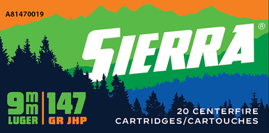 Sierra Outdoor Master, Sierra A81470019  Sports Mstr 9mm  147gr Jhp 20/10