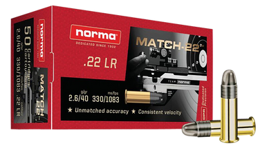 Norma Ammunition (ruag) Dedicated Precision, Norma 2425076    22lr 40gr Lrn Match        50/100