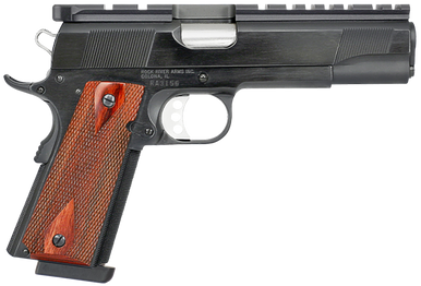 Rock River Arms PS2100 PS2100 Bullseye Wadcutter 45 ACP 8+1 5" Stainless Steel Barrel, Blued RRA Mount/Serrated Steel Slide, Blued Steel w/Beavertail Frame, Rosewood Grip