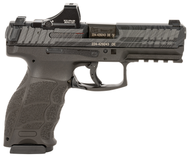 HK 81000879 VP9 LE PI Exclusive Slide Finish 9mm Luger 17/20+1 Black Polygonal Rifled Barrel/Damascus Cerakote Optic Ready/Serrated Slide/Black Finger Grooved Polymer Grips Features Holosun SCS