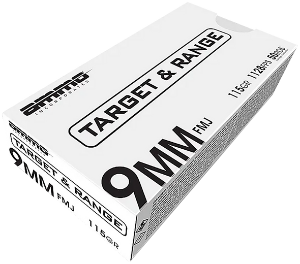 Ammo Incorporated , Ammoinc 9115fmj-tr50    Trgt  9m  115 Fmj    50/20