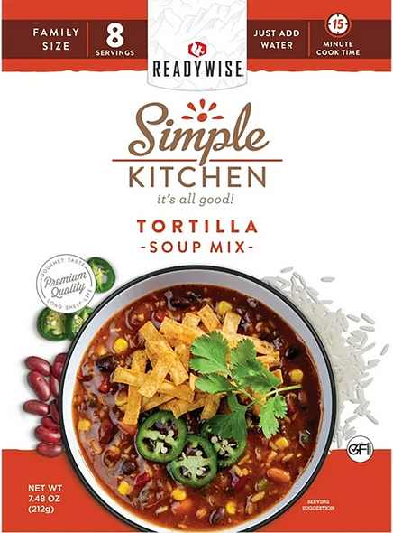 ReadyWise RWSK05063 Simple Kitchen Tortilla Soup 8 Servings Per Pouch, 6 Per Case