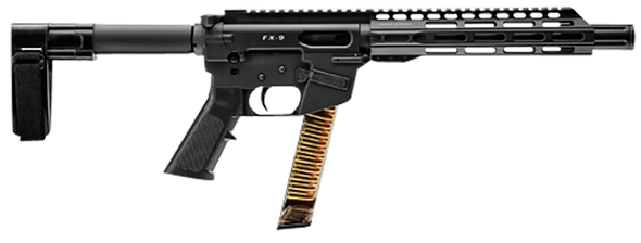 FREEDOM ORDNANCE FX9P10SBM FX-9  9mm Luger 32+1 10", Black, M-LOK Handguard, SB Mini Brace, A2 Grip, 3" Faux Suppressor