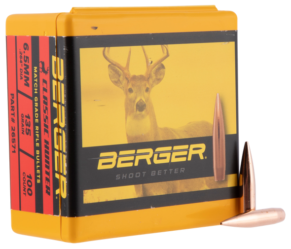Berger Bullets Classic Hybrid Hunter, Berg 26571 Bull .264 135g Hunt     100