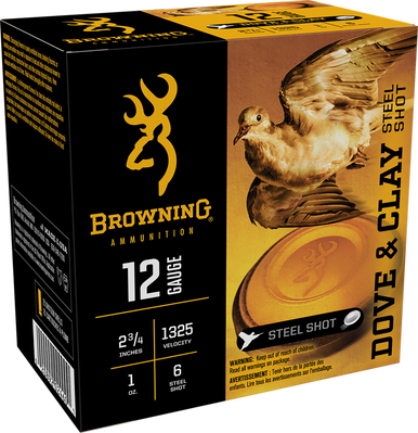 Browning Ammo Dove & Clay, Brna B193831226 Dov/cly  12 2.75 6 Nklst 1oz 25/10