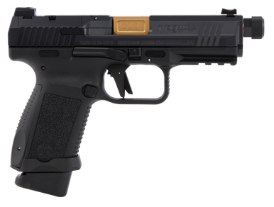 Canik HG4950N TP9 Elite Combat Executive 9mm Luger 15+1/18+1 4.73" Threaded/Gold PVD-Coated Barrel, Polymer Frame w/Picatinny Accessory Rail, Serrated Nitride Steel Slide w/Optic Cut, Polymer Grip