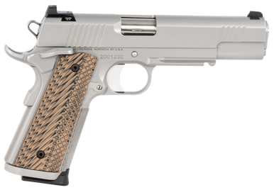 Dan Wesson 01807 Specialist  9mm Luger 10+1 5" Stainless Steel Barrel, Bead Blasted Serrated Stainless Steel Slide & Frame w/Beavertail & Picatinny Rail, Black/Brown G10 Grip, Ambidextrous