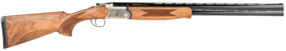 TriStar 33104 Trinity  O/U 12 Gauge 26" 2rd 3" Silver Engraved with 24K Gold Inlay Rec Turkish Walnut Stock Right Hand (Full Size) Includes 5 MobilChoke