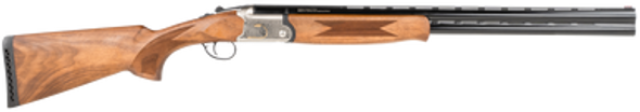 TriStar 33104 Trinity  O/U 12 Gauge 26" 2rd 3" Silver Engraved with 24K Gold Inlay Rec Turkish Walnut Stock Right Hand (Full Size) Includes 5 MobilChoke