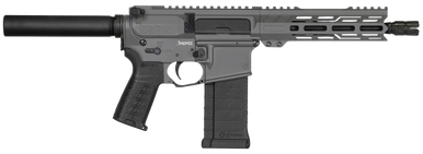 CMMG PE54A8879TNG Banshee MK4 5.7x28mm 40+1 8", Tungsten Gray Rec, Buffer Tube (No Brace), EML7 M-LOK Handgaurd, Polymer Grip, Zeroed Linear Compensator