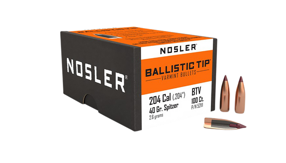 Nosler Ballistic Tip, Nos 52111 Blstc Var .204 40 Sptzr   100
