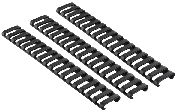 Ergo 4373BK Low-Pro Ladder Rail Covers Rifle 18 Slot Black Rubber 3 Pack - 60123