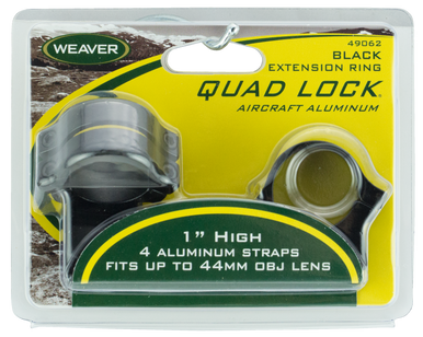 Weaver Mounts Quad Lock Detachable Rings, Weav 49062  Rings Quad-lock 1in Ext Blk