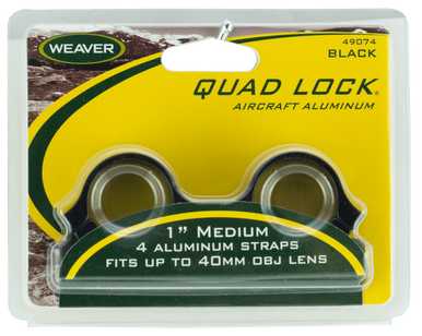 Weaver Mounts Quad Lock Detachable Rings, Weav 49074  Rings Quad-lock 1in Med Blk