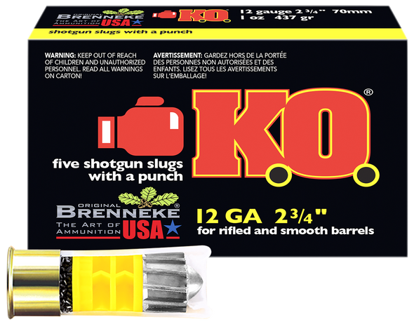 Brenneke K.o., Br Sl122ko    K.o.          12 2.75 Slug  1oz 5/50