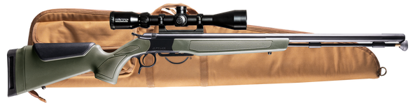 CVA PR2048NSCP Optima Scope Package 50 Cal 26" Black Nitride Fluted Barrel, Drilled & Tapped Steel Receiver, Fixed OD Green Synthetic Stock, Konus 3-9x40mm BDC Stock, Rifle Case, Aerolite Bullets - 181363
