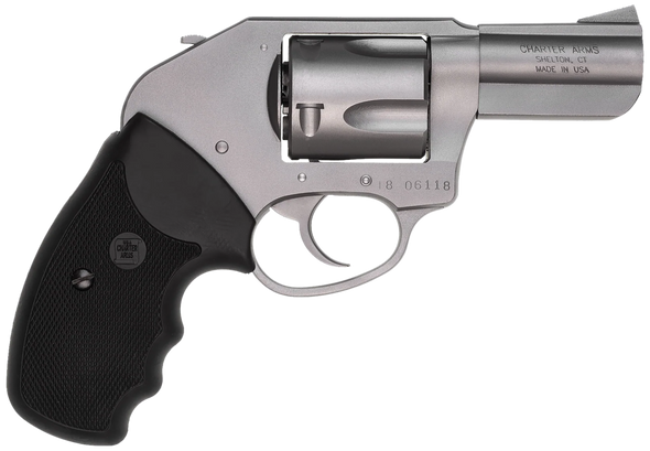 Charter Arms 74410 Bulldog Duty Large 44 Special, 5 Shot 2.50" Matte Stainless Steel Barrel, Cylinder & Frame w/Black Finger Grooved Rubber Grip - 80737