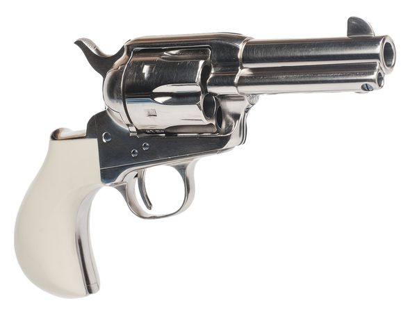 Cimarron CA346DOC Doc Holliday Thunderer Combo 45 Colt (LC) 6 Shot, 3.50" Nickel Barrel, Cylinder & Frame, White Birds Head Grips w/"Doc Holliday" Engraved In The Backstrap - 154526