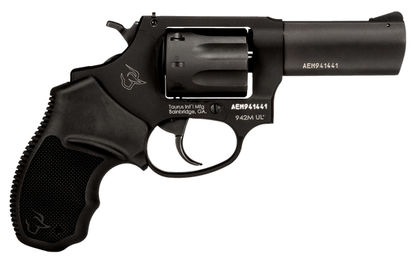 Taurus 2942M031UL 942 Ultra-Lite 22 WMR 8rd 3" Matte Black Finish Barrel, Matte Black Finish Cylinder, Black Anodized Finish Aluminum Frame & Finger Grooved Black Polymer Grip - 121963
