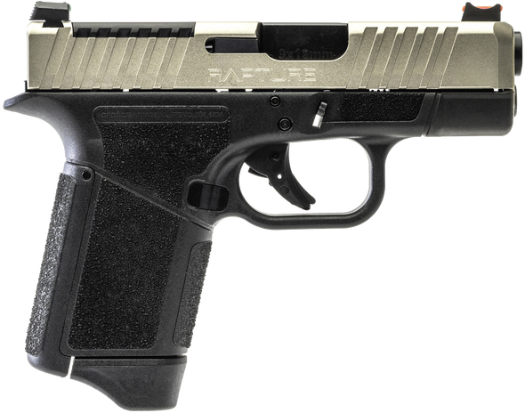 Gforce Arms GF932512GN Rapture  Sub-Compact Frame 9mm Luger 12+1 3.25" Black Steel Barrel, Nickel Optic Cut/Serrated Steel Slide, Gray Cerakote Polymer Frame - 180942