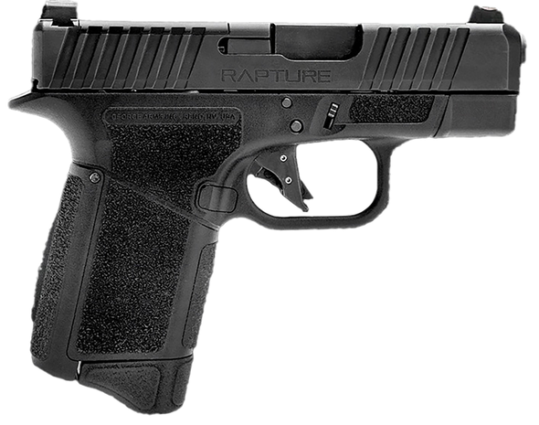 Gforce Arms GF932512BB Rapture  Sub-Compact Frame 9mm Luger 12+1 3.25" Black Steel Barrel, Black Optic Cut/Serrated Steel Slide, Black Cerakote Polymer Frame - 180936