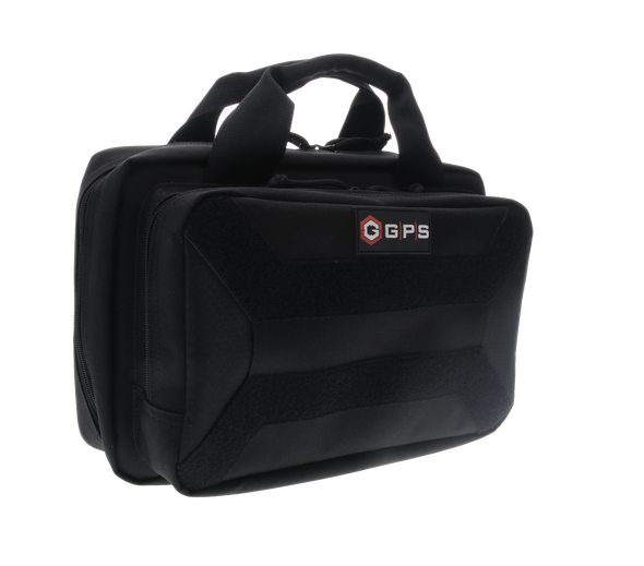 GPS Bags PC15 Pistol Case  Black 600D Polyester with Mag Storage, Lockable Zippers & Cushioned Compartment Holds 1 Handgun - 136868