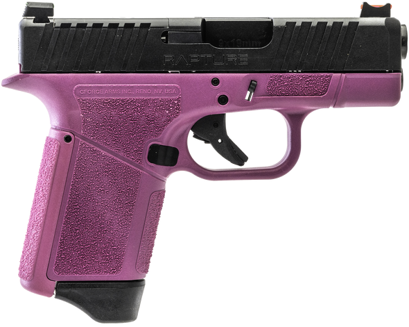 Gforce Arms GF932512PIB Rapture  Sub-Compact Frame 9mm Luger 12+1 3.25" Black Steel Barrel, Black Optic Cut/Serrated Steel Slide, Pink Cerakote Polymer Frame - 180943