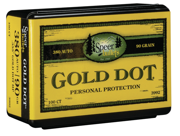 Speer 3992 Gold Dot Personal Protection 9mm .355 90 GR Hollow Point 100 Box - 63407
