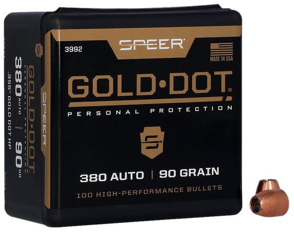 Speer 3992 Gold Dot Personal Protection 9mm .355 90 GR Hollow Point 100 Box - 63407