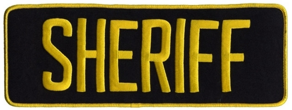 SHERIFF Back Patch - Gold/Navy - 11''x4'' - HERO-5243