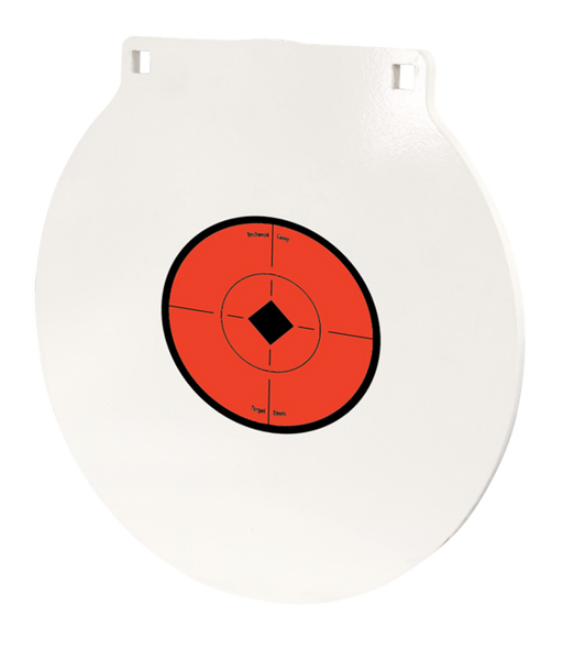 Birchwood Casey RND10 Round Steel Target Plate 10" Centerfire Rifle/Handgun Target Black/Red/White NM500 Steel Hanging - 155772