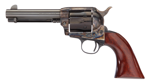 Taylors & Company 555148DE 1873 Cattleman Gunfighter 357 Mag 6rd 4.75" Blued Cylinder & Barrel Color Case Hardened Steel Frame Walnut Army Size Grip (Taylor Tuned) - 101940
