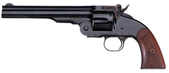 Taylors & Company 550677 Second Model Schofield 38 Special Caliber with 7" Barrel, 6rd Capacity Cylinder, Overall Blued Finish Steel & Walnut Grip - 101960