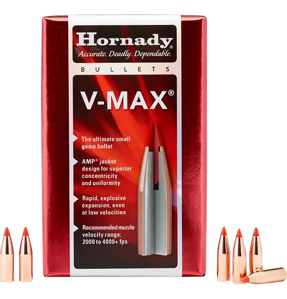 Hornady V-max, Horn 17105  Bull .172  25 Vmax              100/40