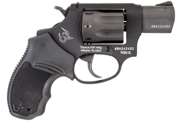 Taurus 2942M021UL 942 Ultra-Lite 22 WMR 8rd 2" Matte Black Finish Barrel, Matte Black Finish Cylinder, Black Anodized Finish Aluminum Frame & Finger Grooved Black Polymer Grip - 121959