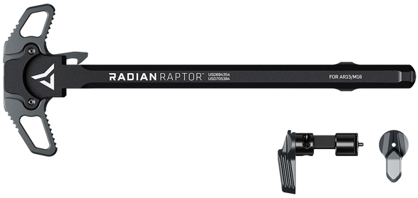 Radian Weapons R0664 Raptor  Charging Handle & 45/90 Talon Safety, Radian Gray, Ambi Controls, Fits Mil-Spec AR-15/M16 Platform - 126489