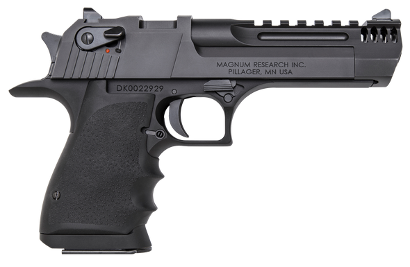 Magnum Research DE357L5IMB Desert Eagle L5 357 Mag 5" with Muzzle Brake 9+1 Black Hardcoat Anodized Aluminum Frame Black Carbon Steel Slide Black Hogue Wraparound Rubber Grip - 3002