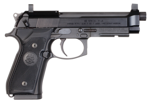 Beretta USA J90A192FSRF19SK 92FSR  22 LR 15+1 5.30" Steel Threaded Barrel, Black Burniton Serrated Steel Slide & Aluminum Frame w/Picatinny Rail & Beavertail *Features Suppressor Ready Kit - 25355