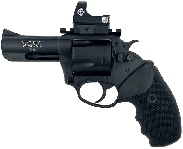 Charter Arms 13535 Mag Pug  Large 357 Mag 5 Shot, 3" Black Passivate Steel Barrel & Cylinder, Black Passivate Steel w/Picatinny Rail Frame. Black Combat Rubber Grip, Includes Micro Optic - 159000
