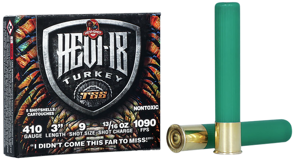 HEVI-Shot HS1009 HEVI-18 TSS Turkey 410Gauge 3" 13/16oz Tungsten 9Shot 5 Per Box/10 Case - 124449