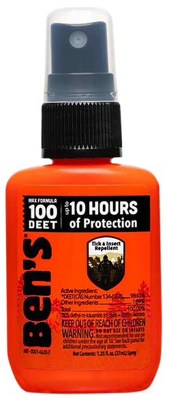 Ben's 00067070 100  Odorless Scent 1.25 oz Spray Repels Ticks & Biting Insects Effective Up to 10 hrs - 89721