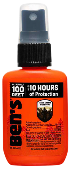 Ben's 00067070 100  Odorless Scent 1.25 oz Spray Repels Ticks & Biting Insects Effective Up to 10 hrs - 89721