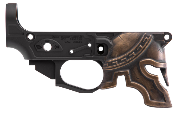 Spikes STLB610PH Rare Breed Spartan Stripped Lower Receiver Multi-Caliber 7075-T6 Aluminum Black Anodized with Painted Front for AR-15