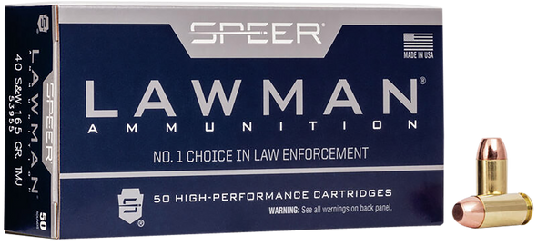 Speer Ammo Lawman, Speer 53955 Lawman    40s      165 Tmj       50/20
