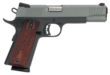 Citadel CIT45FSPMAD M1911 Government Full Size Frame 45 ACP 8+1 5" Stainless Steel Barrel, Damascus Madagascar Cerakote Serrated Steel Slide, Black Cerakote Steel Frame w/Beavertail, Ambidextrous